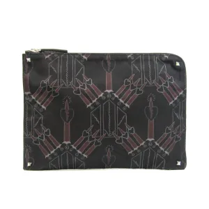 Valentino Garavani Rockstud Love Blade NY2B0457HAP Men's Leather,Nylon Clutch Bag Black