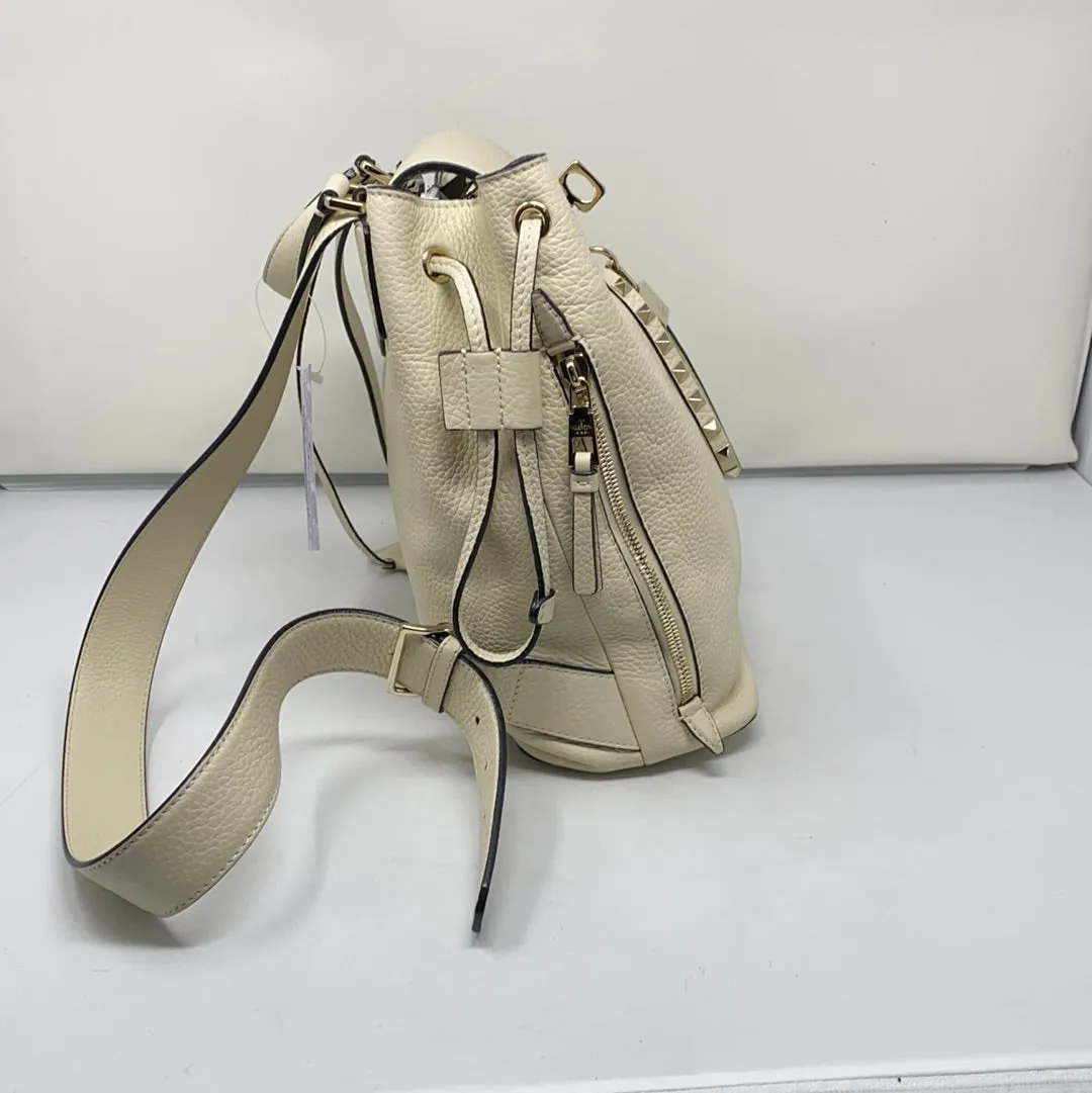 Valentino Ivory Leather Rockstud Backpack