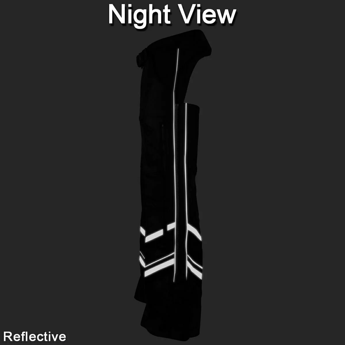 Vance Leather VL803S Unisex Black Reflective and Vented Premium Cowhide Leather Biker Motorcycle Riding Chaps