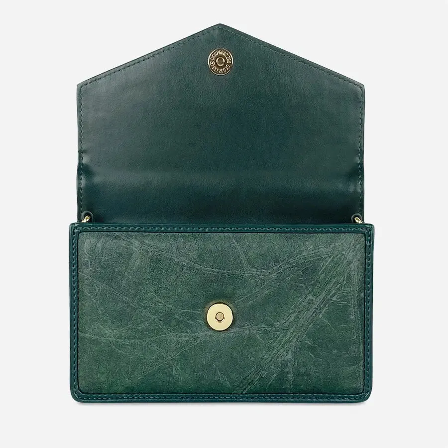 Vegan bag with chain made of leaves Margot