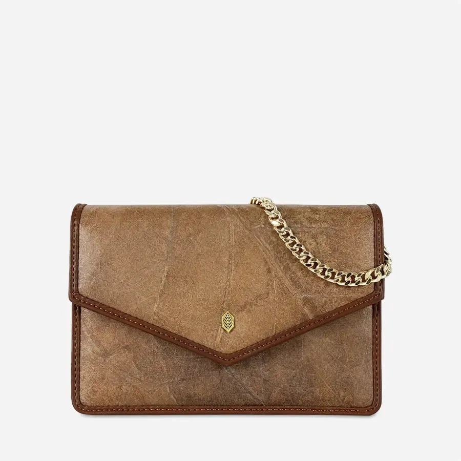 Vegan bag with chain made of leaves Margot
