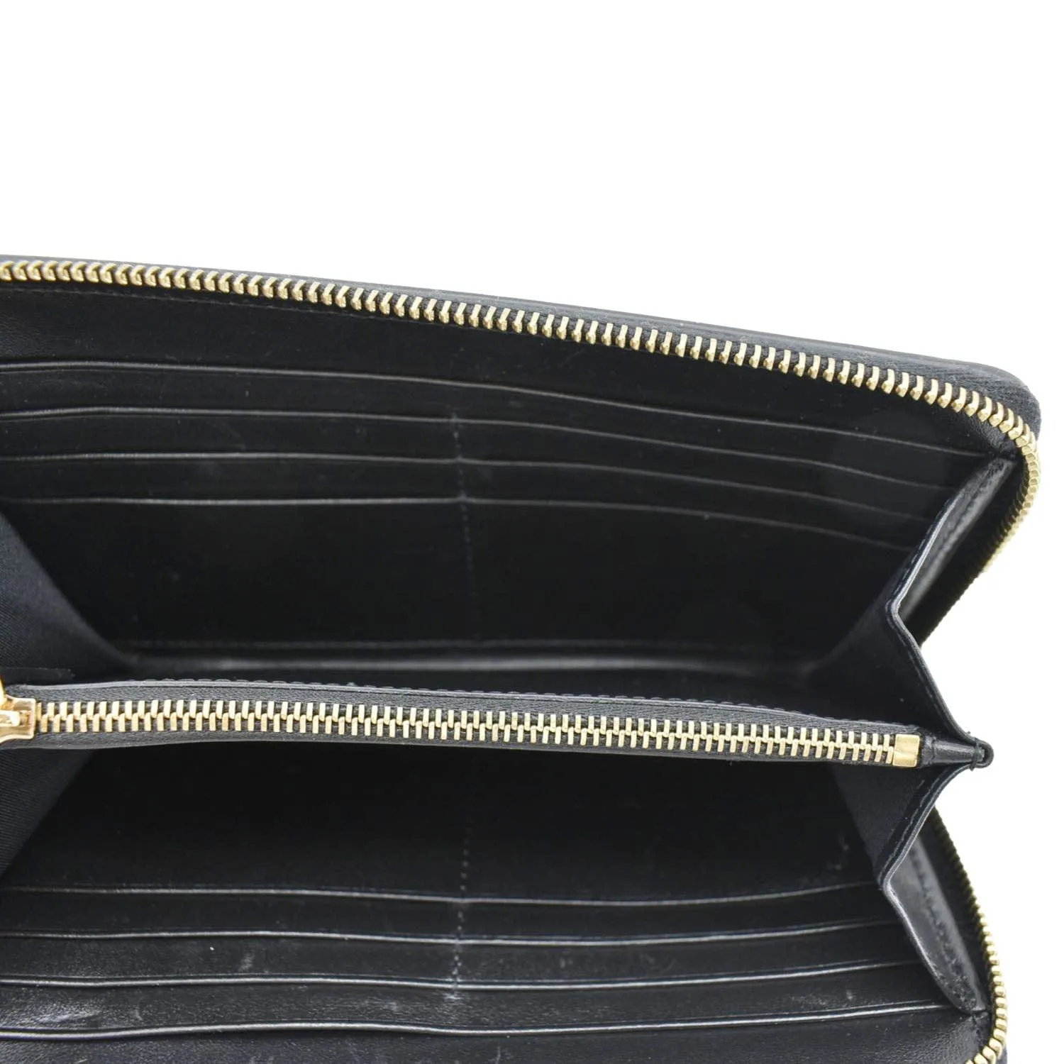 VERSACE  La Greca Coated Canvas Long Zip Wallet Blue