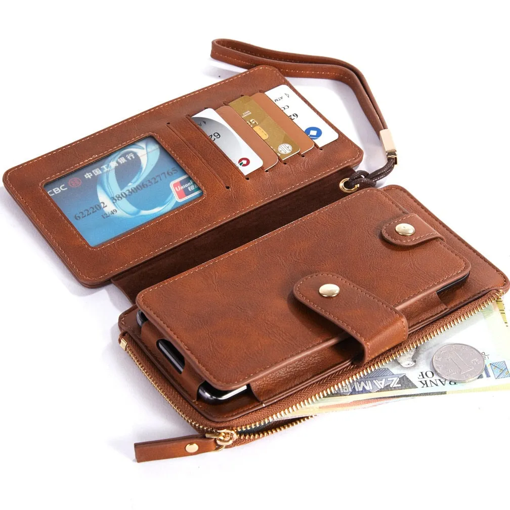 Vintage Bi-Fold Leather Clutch Bags for Men
