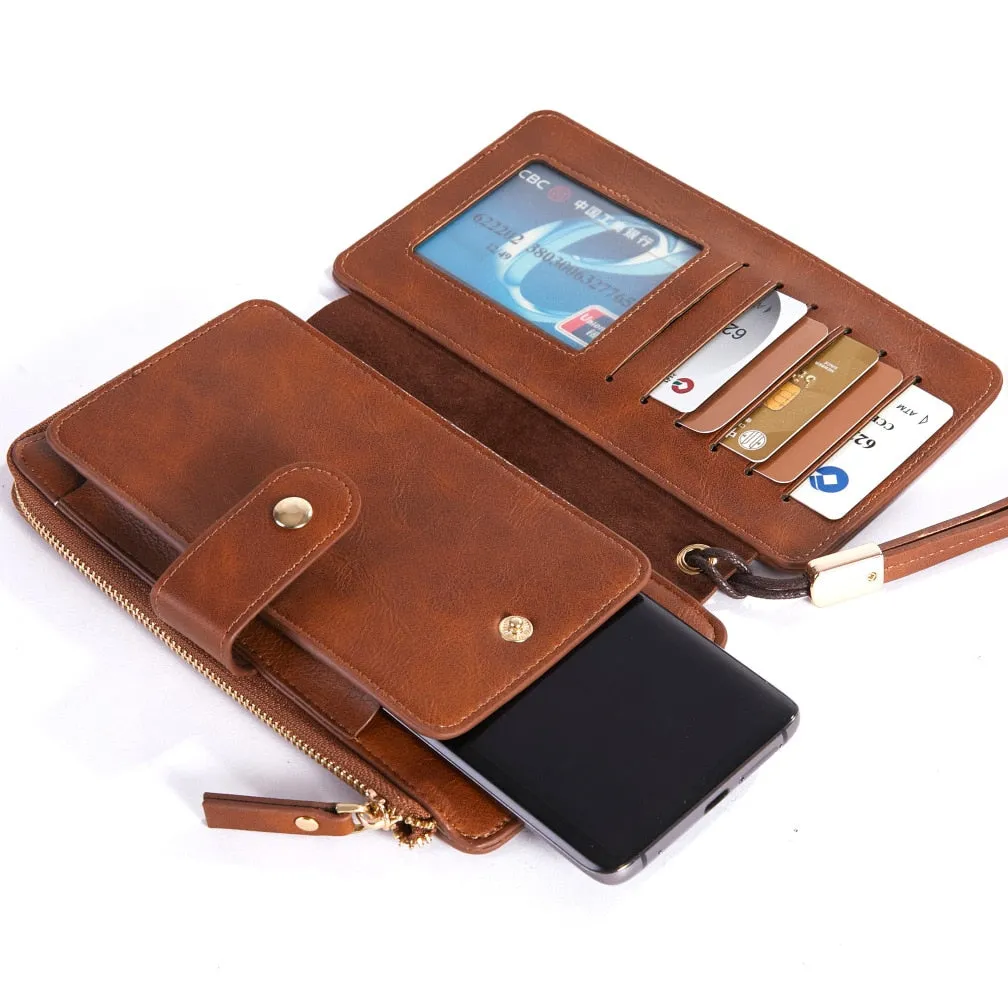 Vintage Bi-Fold Leather Clutch Bags for Men