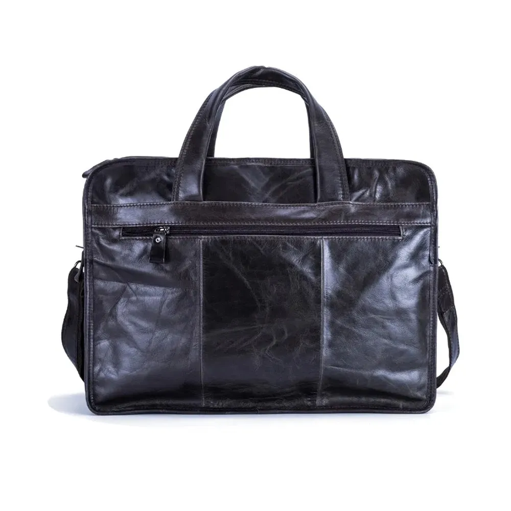Vintage Genuine Leather Large Capacity Business Handbag Crossbody Bag