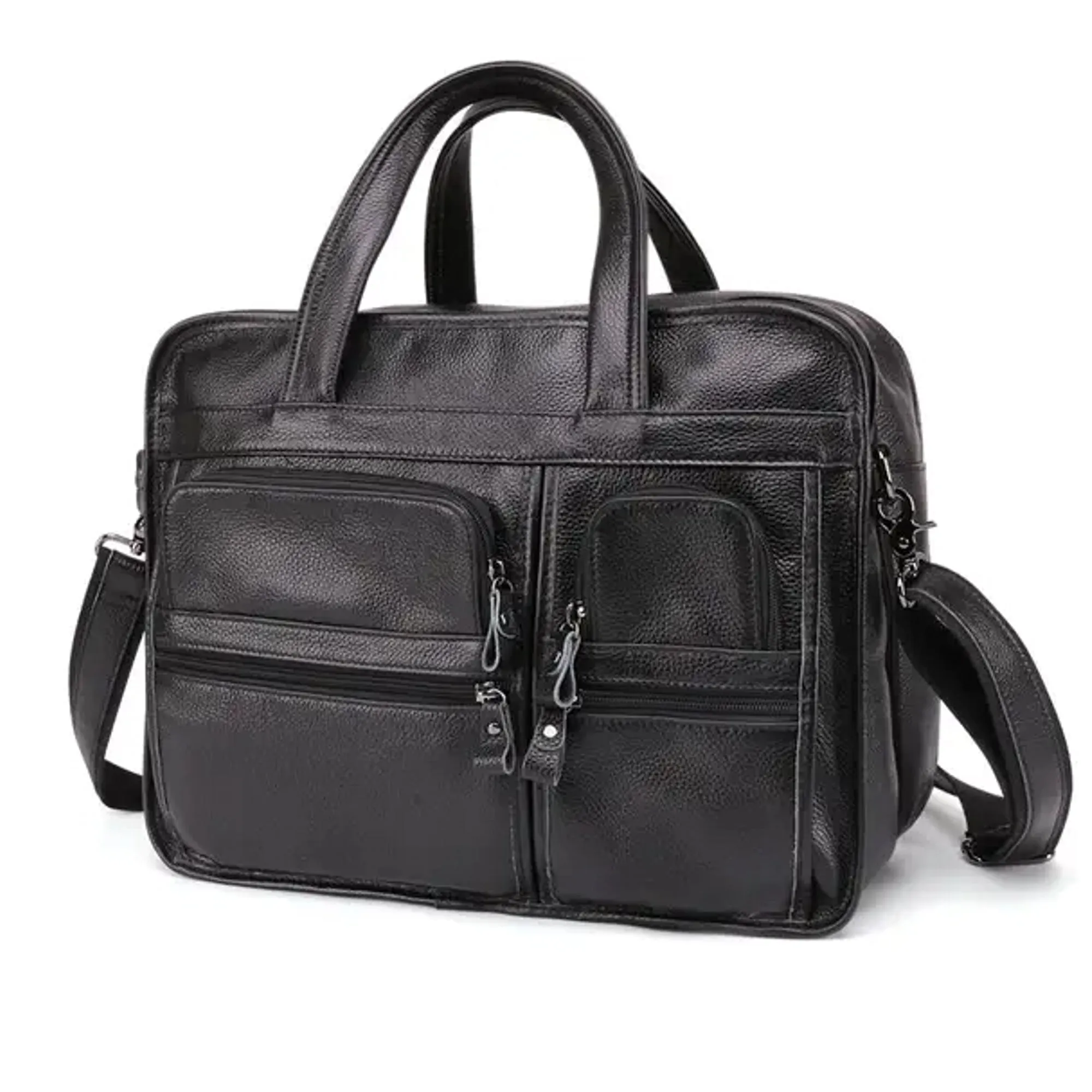 Vintage Genuine Leather Large Capacity Business Handbag Crossbody Bag