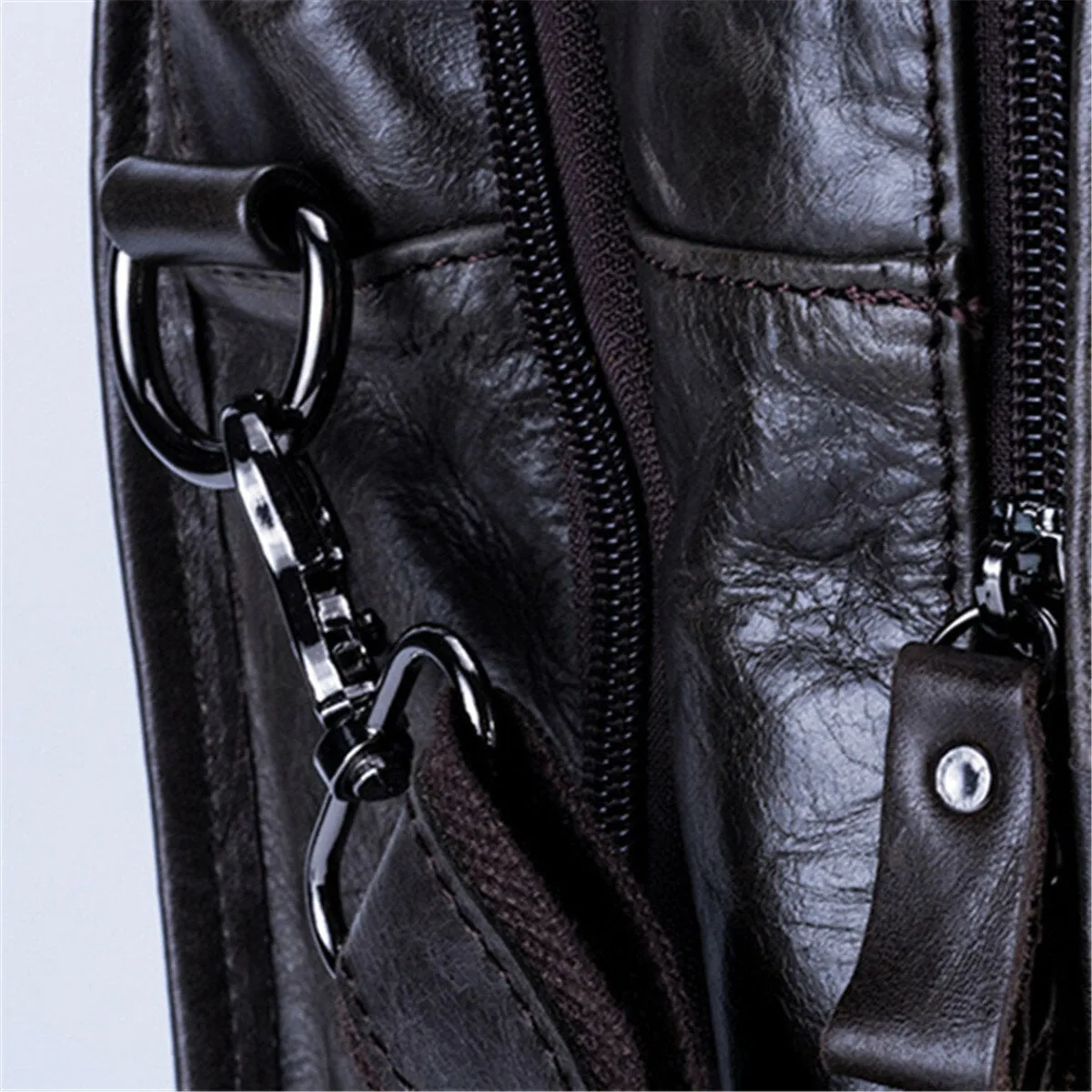 Vintage Genuine Leather Large Capacity Business Handbag Crossbody Bag