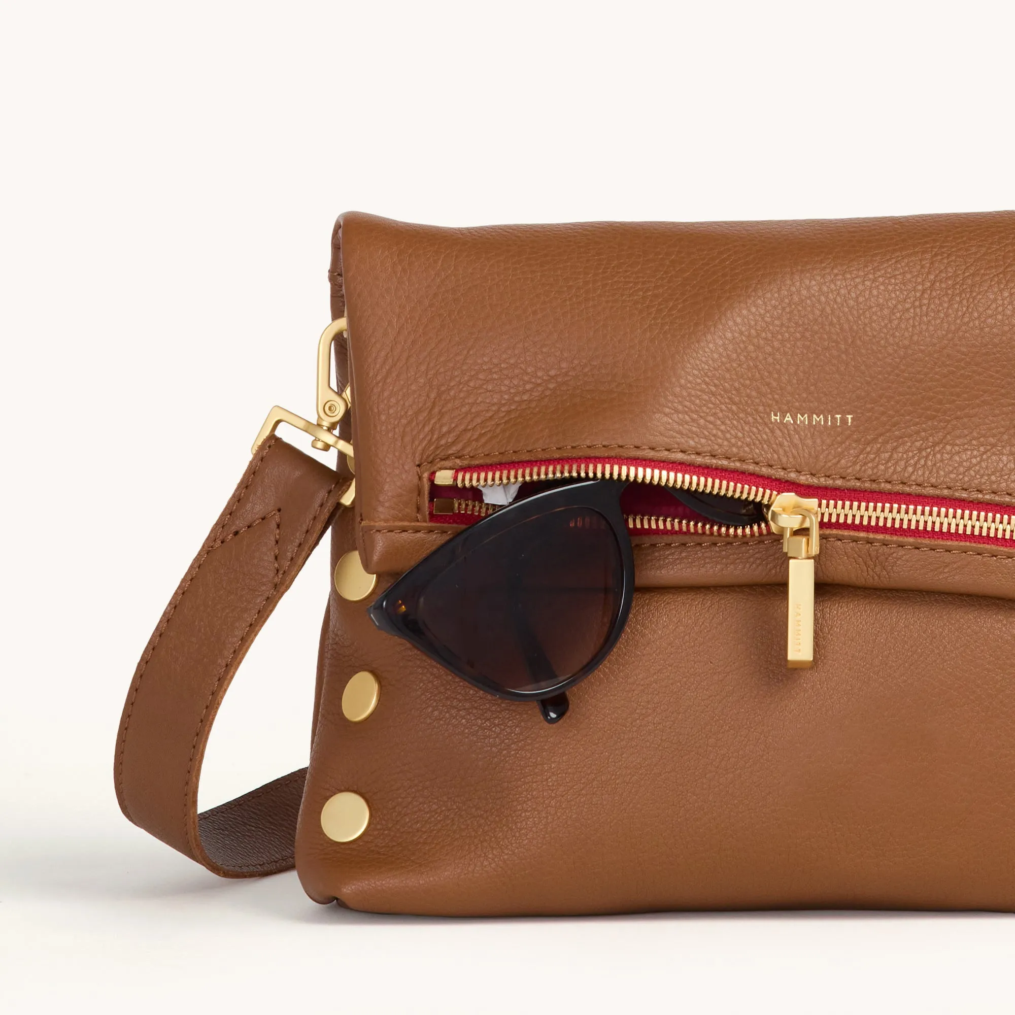 VIP | Mahogany Pebble/Brushed Gold Red Zip | Med
