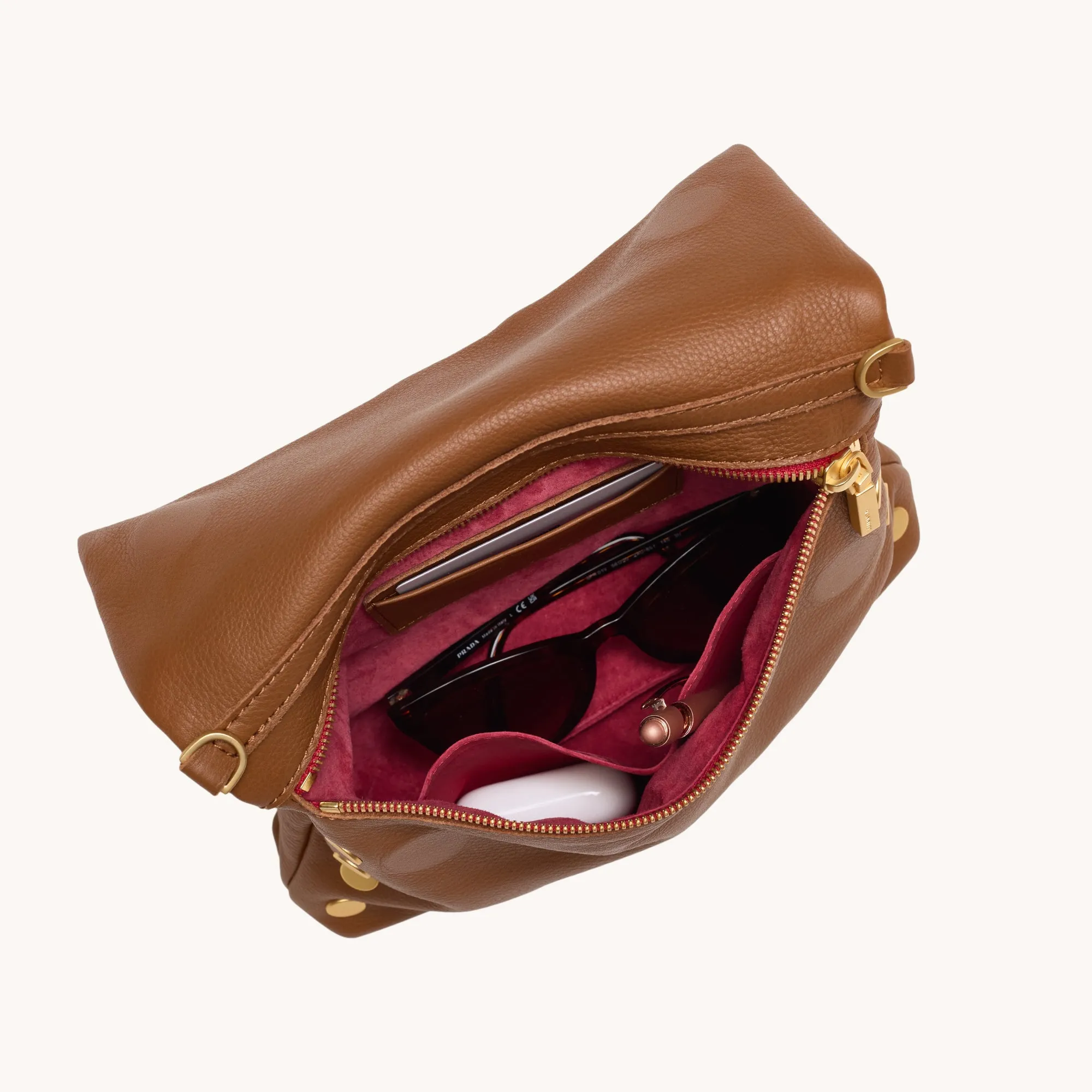 VIP | Mahogany Pebble/Brushed Gold Red Zip | Med