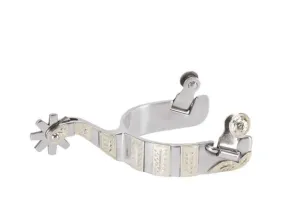 Weaver Leather Men's Spurs with Engraved German Silver Trim