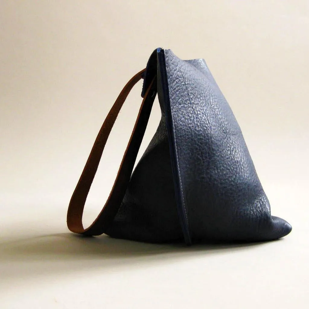 Wedge bag - Indigo blue bull hide