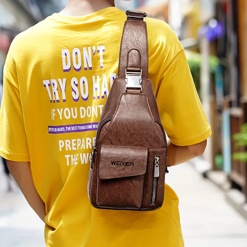 WEIXIER Men's Casual Shoulder Crossbody Bag Set