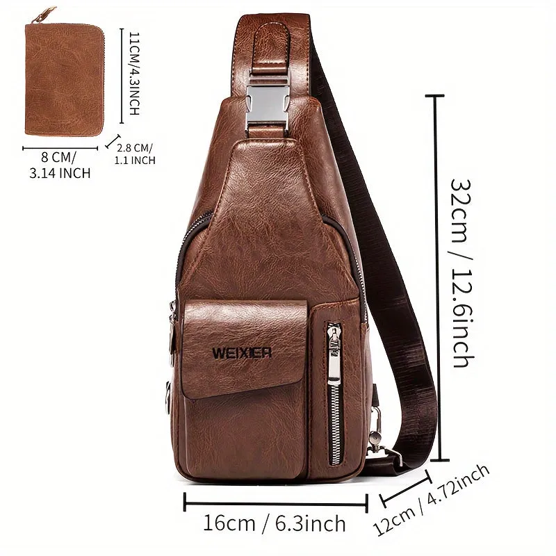 WEIXIER Men's Casual Shoulder Crossbody Bag Set