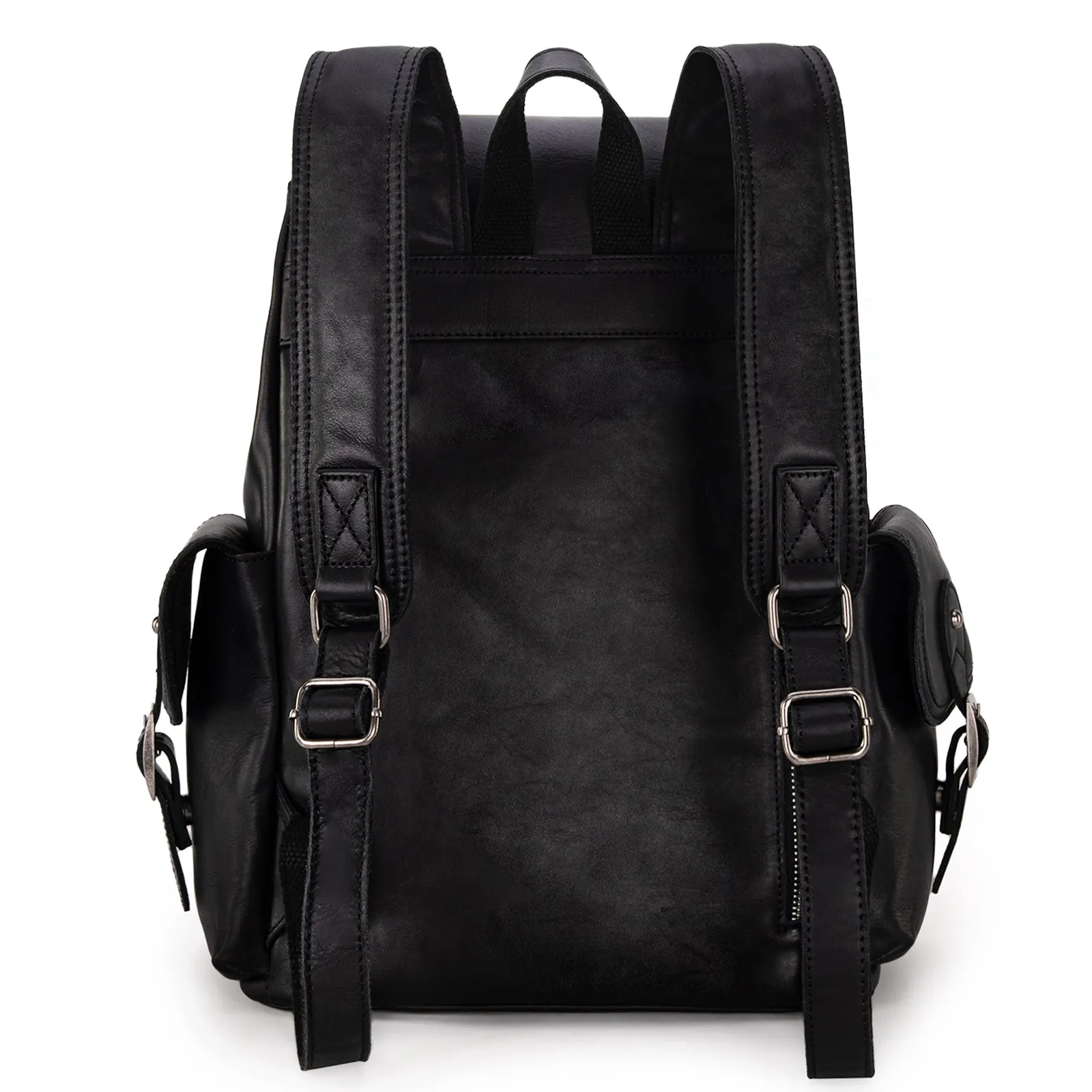 WG143-9110  Wrangler 100%  Genuine Leather Backpack - Black
