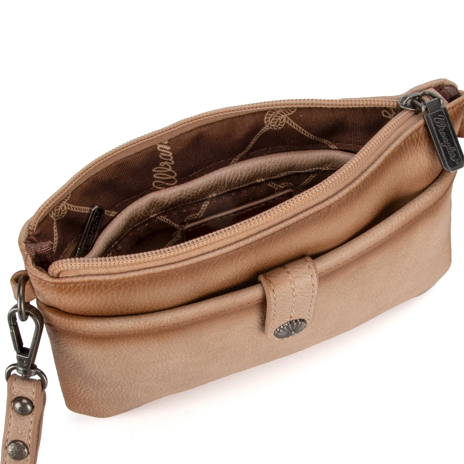 WG86-181 Wrangler Clutch/ Wristlet Crossbody Bag Collection- Khaki