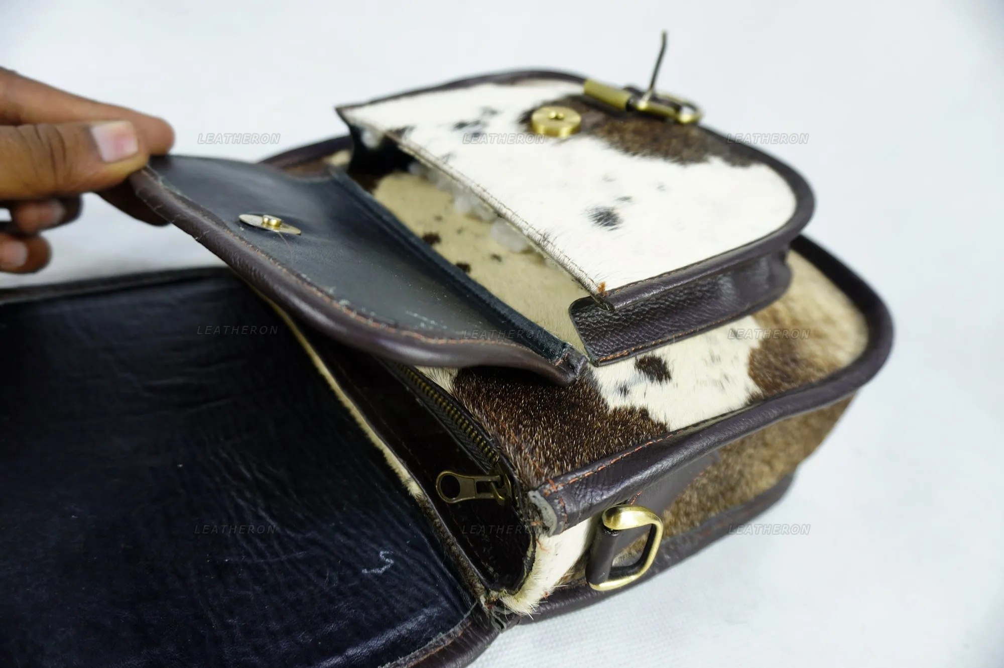 Women's Handmade Real Cowhide Leather Cross Body Bag - Durable and Stylish