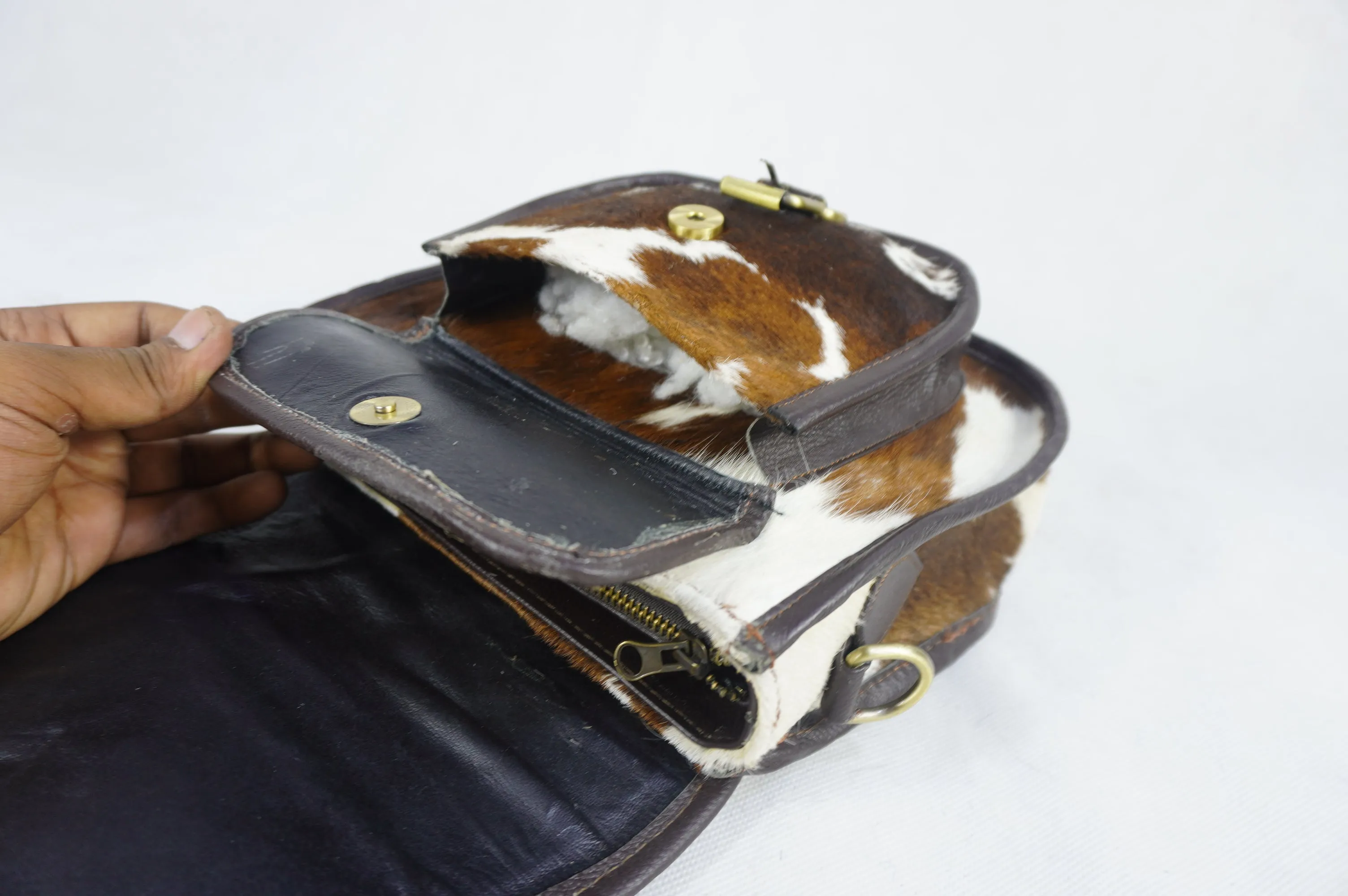 Women's Handmade Real Cowhide Leather Cross Body Bag - Durable and Stylish