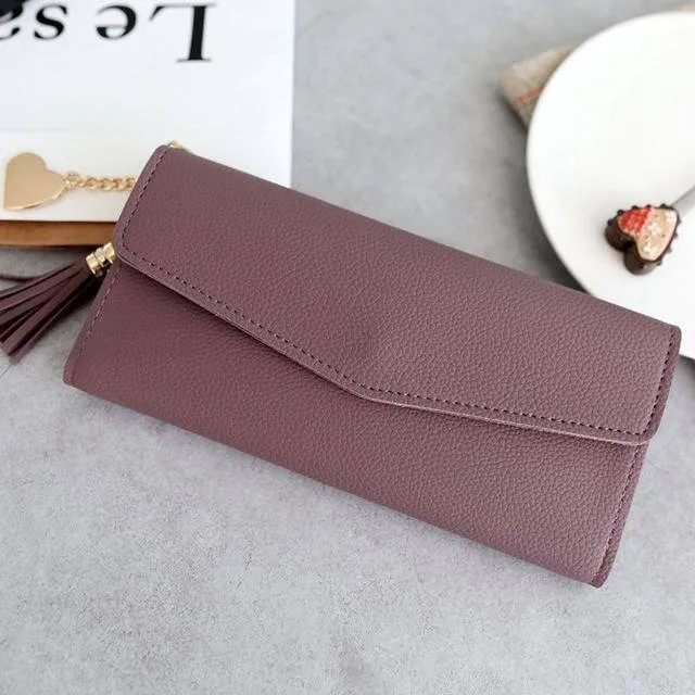 Women's PU Phone Holder Wallet Clutch Purse