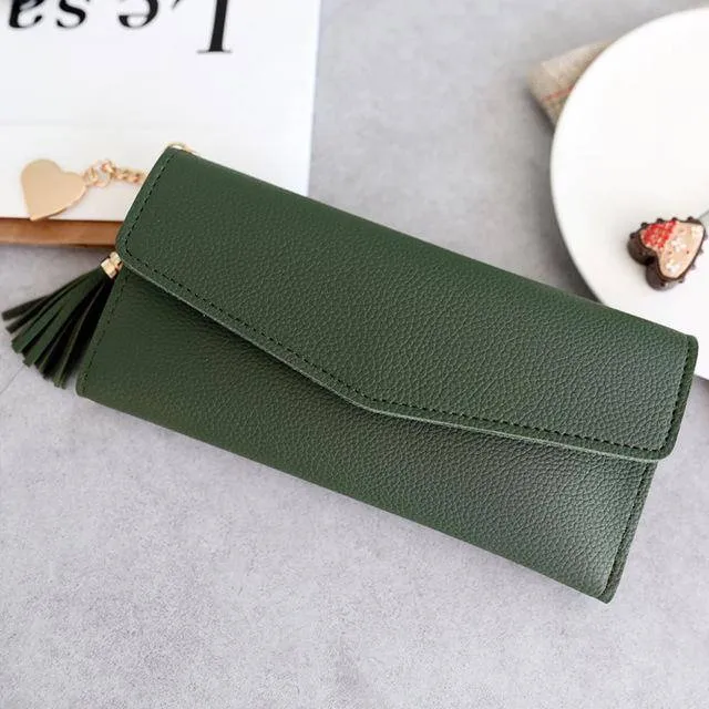 Women's PU Phone Holder Wallet Clutch Purse