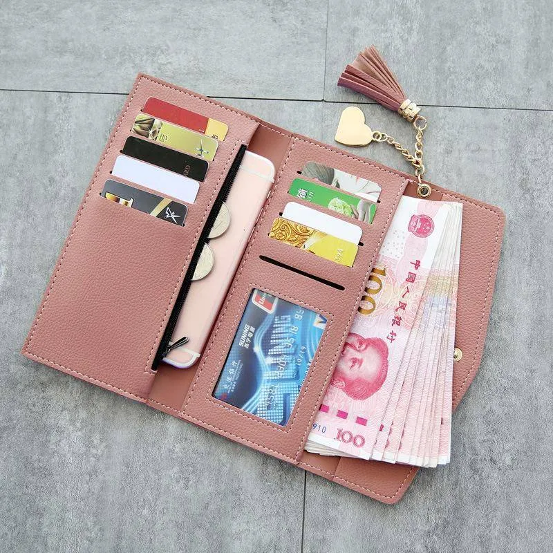 Women's PU Phone Holder Wallet Clutch Purse