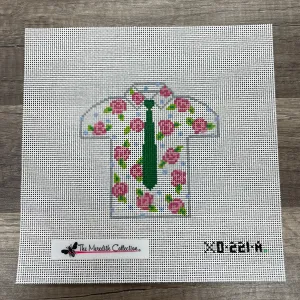 XO-221a Men's Shirt- Roses with Green Tie
