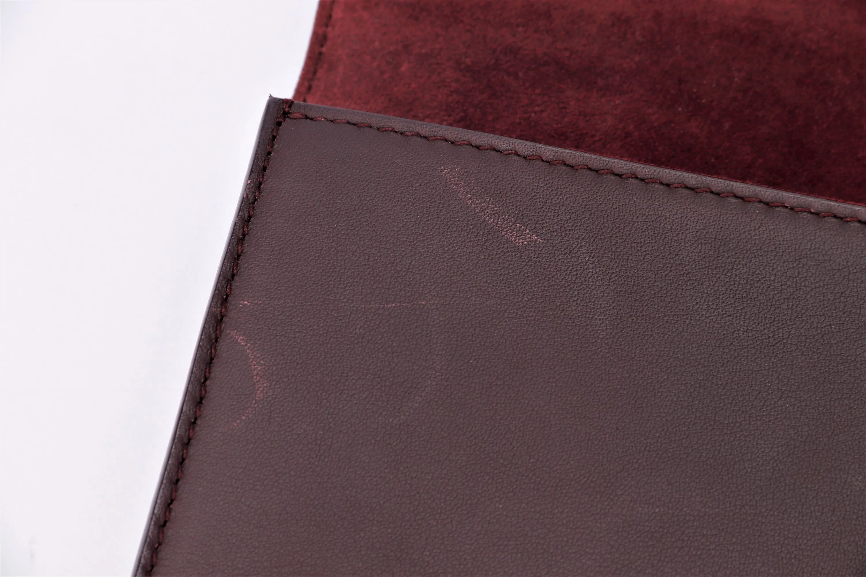 YSL BROWN CLUTCH CALF LEATHER, INSIDE SUEDE LEATHER, WITH DUST COVER