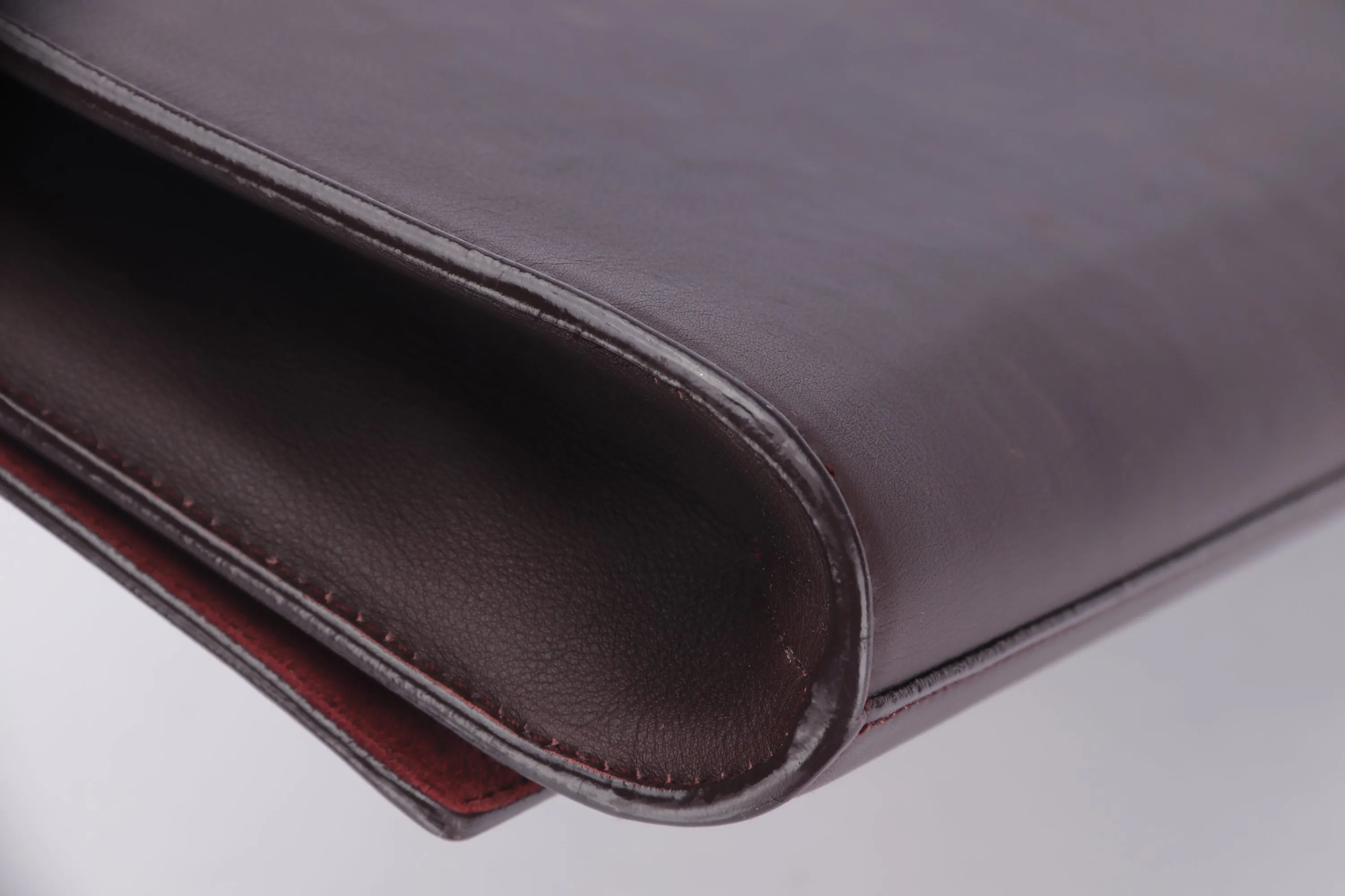 YSL BROWN CLUTCH CALF LEATHER, INSIDE SUEDE LEATHER, WITH DUST COVER
