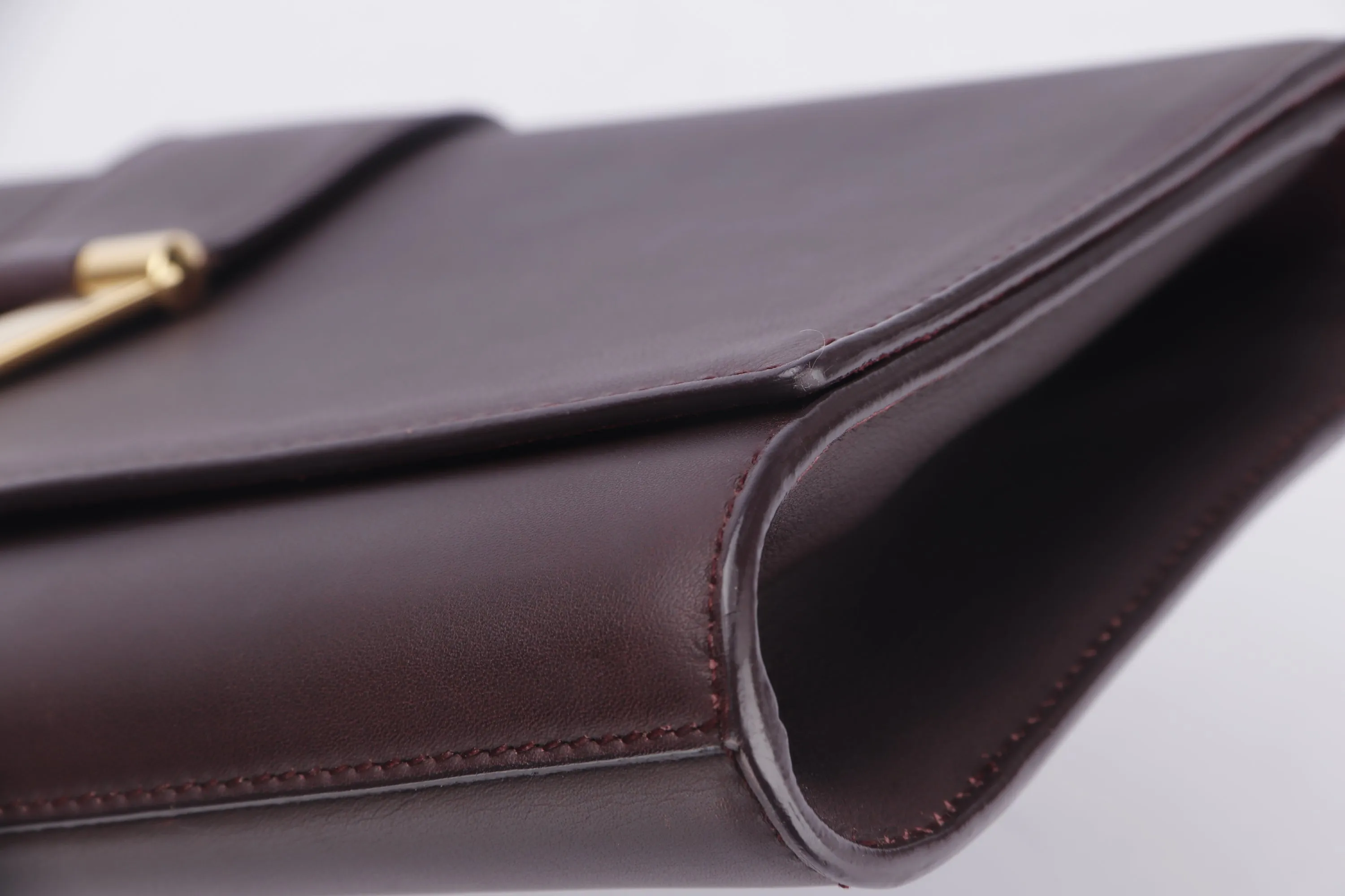 YSL BROWN CLUTCH CALF LEATHER, INSIDE SUEDE LEATHER, WITH DUST COVER