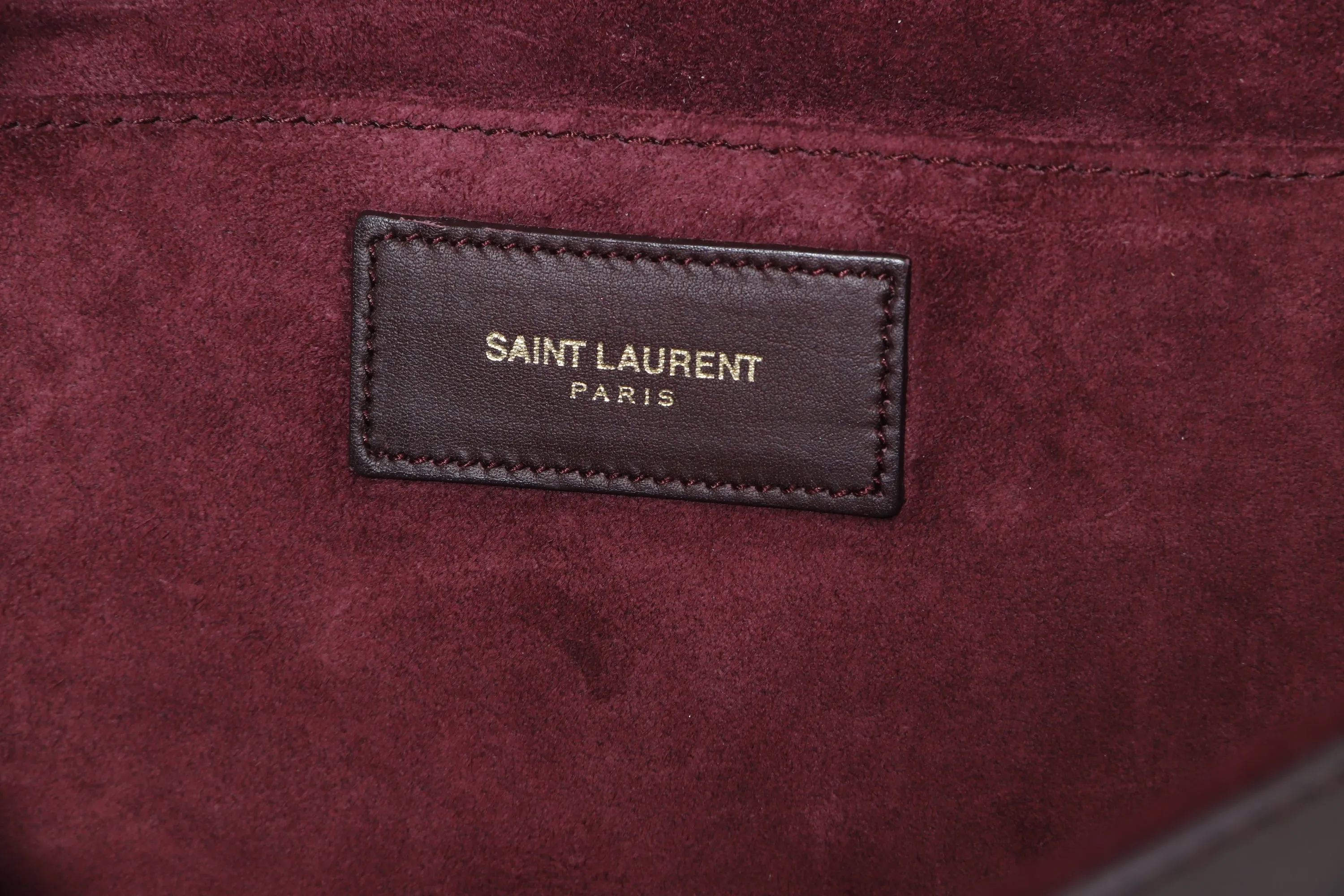 YSL BROWN CLUTCH CALF LEATHER, INSIDE SUEDE LEATHER, WITH DUST COVER