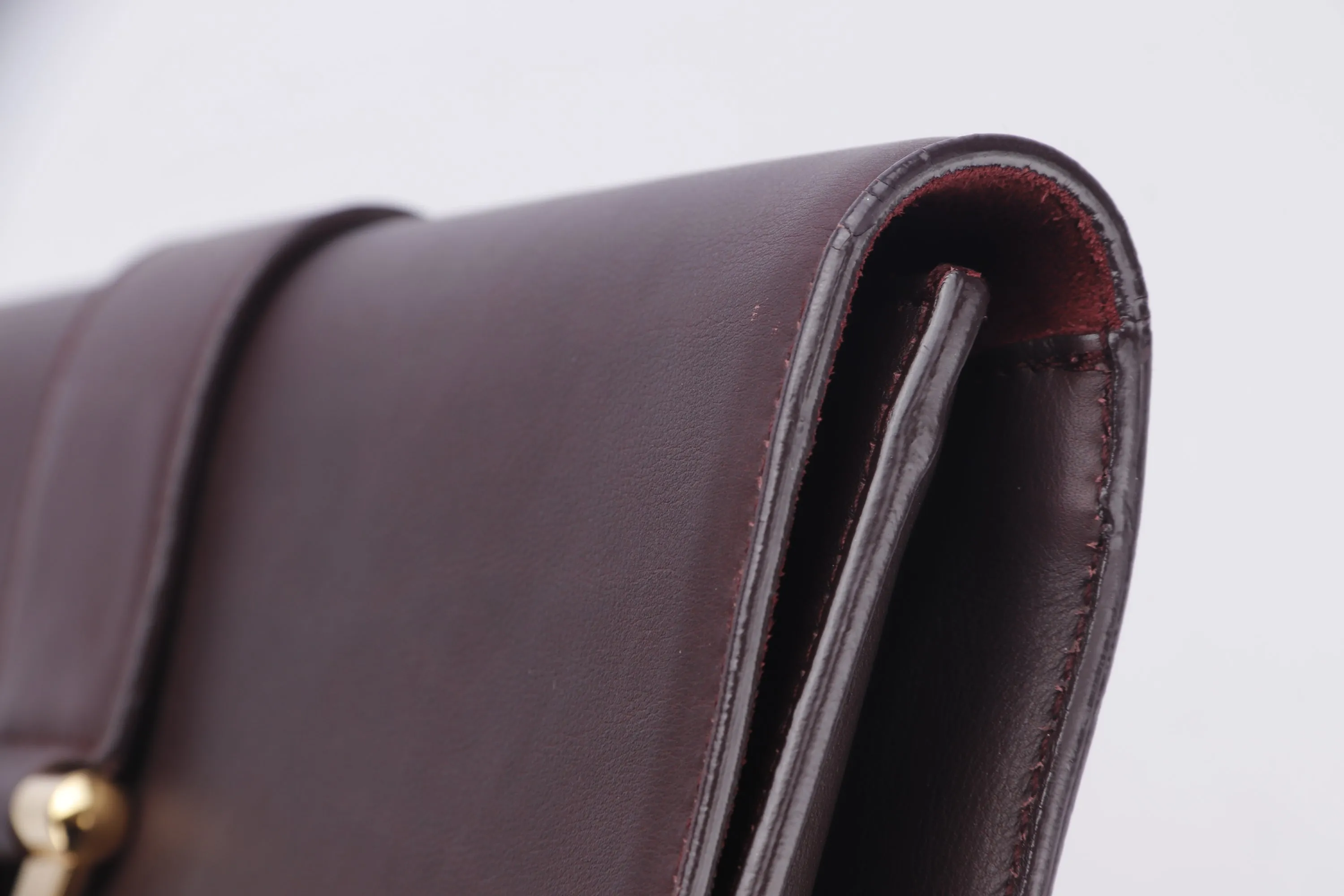 YSL BROWN CLUTCH CALF LEATHER, INSIDE SUEDE LEATHER, WITH DUST COVER