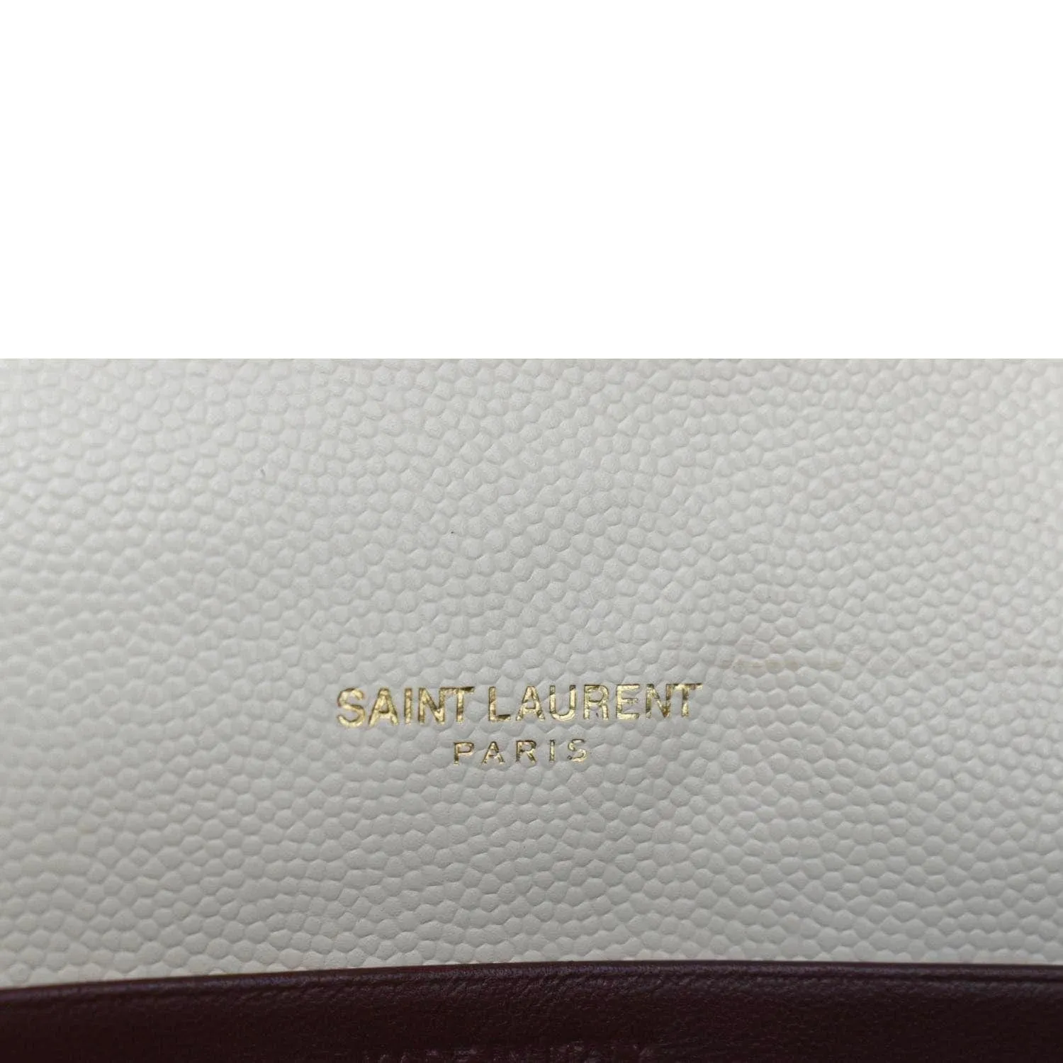 YVES SAINT LAURENT Cassandra Grain De Poudre Embossed Flap Crossbody Bag White