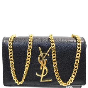 YVES SAINT LAURENT Kate Small Grain De Poudre Crossbody Bag Black